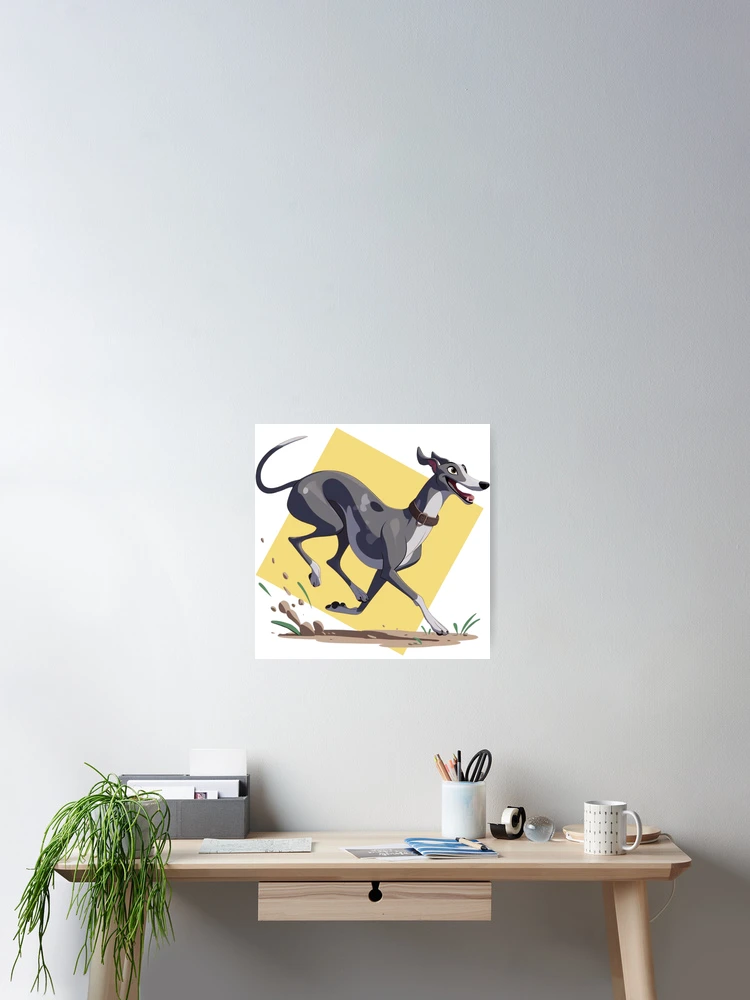 Thumbnail 2 of 3, Poster, Running Greyhound designed and sold by IdlePython.