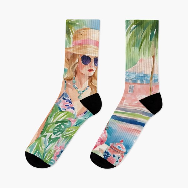 Artikelvorschau, Mädchen mit Sonnenbrille am Schwimmbad entworfen und verkauft von SophieClimaArt.