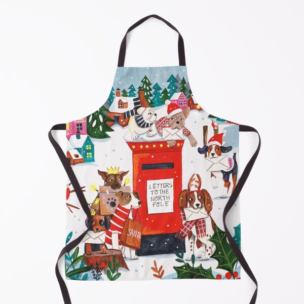 Item preview, Dogs in the snow Christmas post nordic village designed and sold by Caroline Bonne Müller.