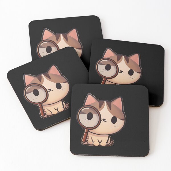Item preview, Cute Cat Looking At Magnifier designed and sold by pinkysilkstore.