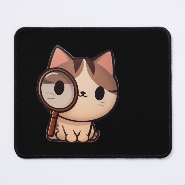 Item preview, Cute Cat Looking At Magnifier designed and sold by pinkysilkstore.