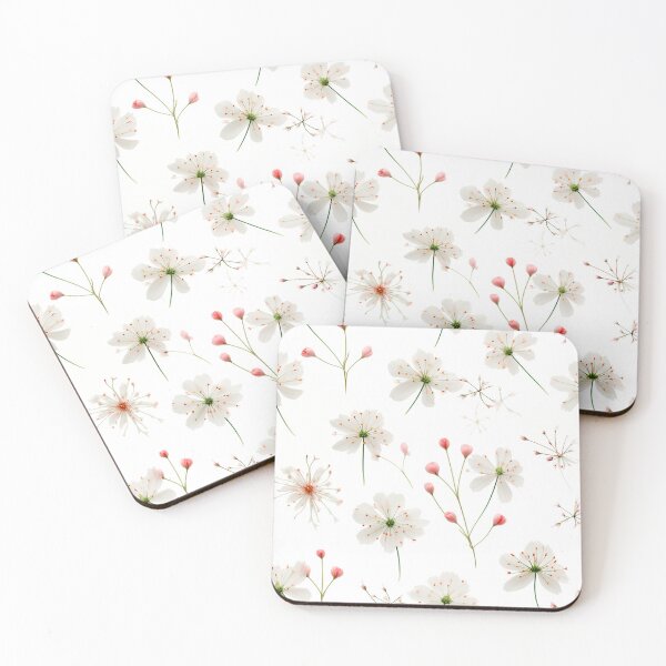 Item preview, Serene Floral Elegance - Blossoming White Flowers and Buds Pattern designed and sold by 21 Tulips.