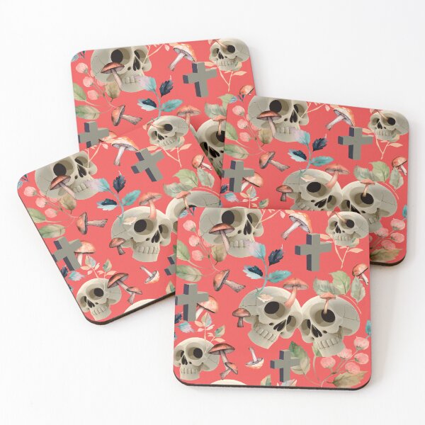 Item preview, Pattern with skeletons of skulls in flowers. Seamless fashion pattern. Original Muertos design. Day of the dead for printing on sportswear, prints designed and sold by Anastasiia Yurevych.