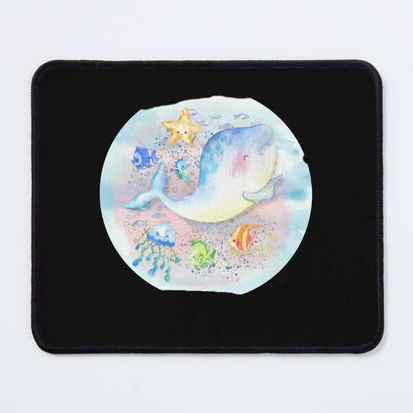 Item preview, Baby Beluga Whale Swimming Watercolor Art designed and sold by kuremureDesign.