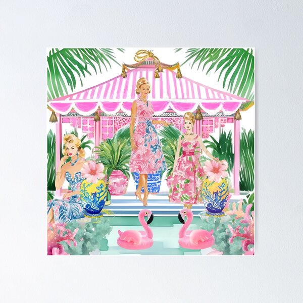 Item preview, Party in pink cabana designed and sold by SophieClimaArt.