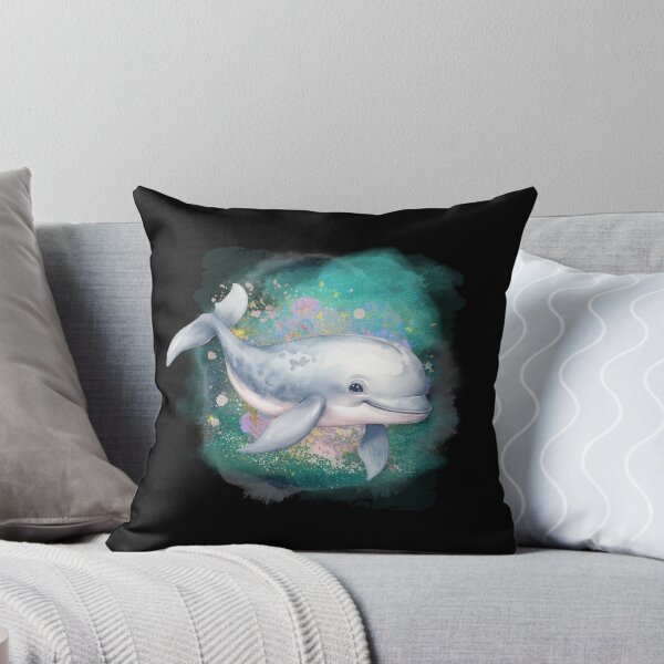 Artikelvorschau, Baby-Beluga-Wal schwimmendes Aquarell entworfen und verkauft von kuremureDesign.