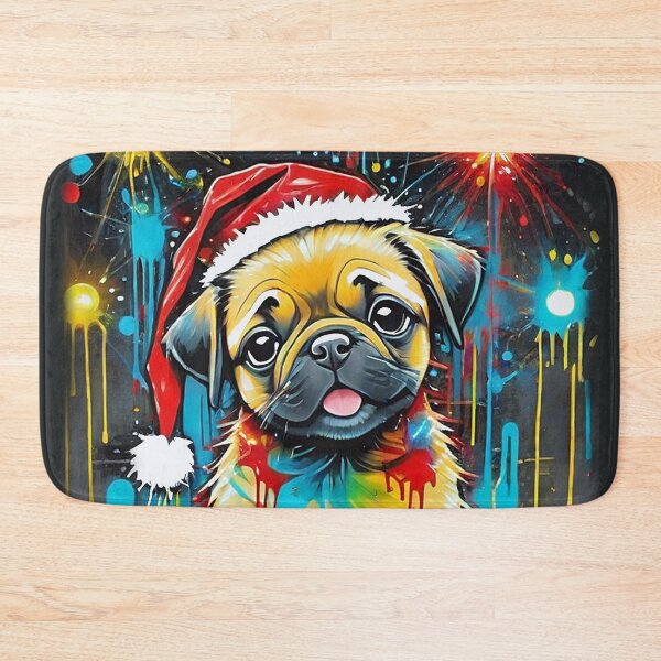 Item preview, Pug HAPPY HOLIDAYS 3 PUGGY HOLIDAYS designed and sold by RedBluffTraders.