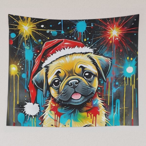 Item preview, Pug HAPPY HOLIDAYS 3 PUGGY HOLIDAYS designed and sold by RedBluffTraders.