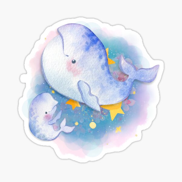 Beluga Whale Swimming Sticker by katdrawsit for iOS & Android