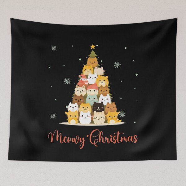 Item preview, Meowy Christmas - Cat Christmas Tree designed and sold by Dominika Bednarska.