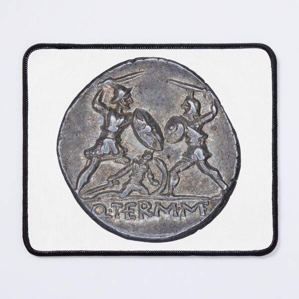 Item preview, Roman warrior defends a fallen comrade, 103 BC designed and sold by OptimoPrincipi Roman Coins.