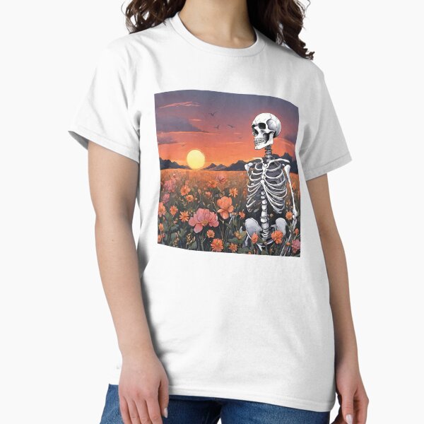 Skeleton Meadow Sunset Classic T-Shirt