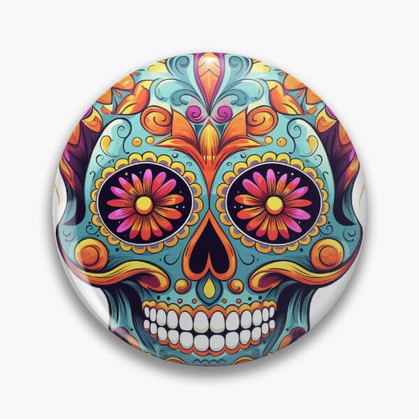 Item preview, Fiesta of Colors: Dazzling Mexican Sugar Skull Pattern for a Vibrant Life designed and sold by Ignorant-Artist.