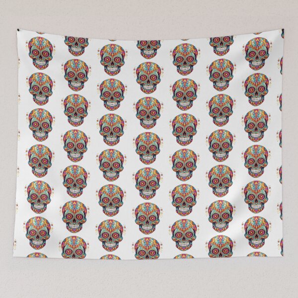 Item preview, Fiesta of Colors: Dazzling Mexican Sugar Skull Pattern for a Vibrant Life designed and sold by Ignorant-Artist.