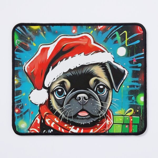 Item preview, Pug HAPPY HOLIDAYS 4 designed and sold by RedBluffTraders.