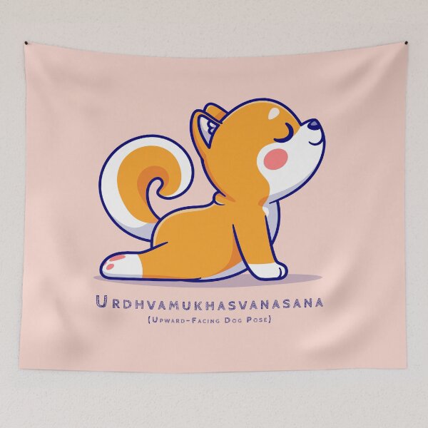Item preview, Urdhva Mukha Svanasana | Yoga Pose : Shiba Inu designed and sold by savasanaqueen.
