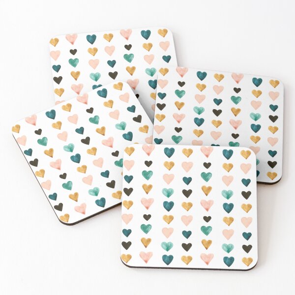 Item preview,  Colorful Watercolor Hearts designed and sold by cateandrainn.