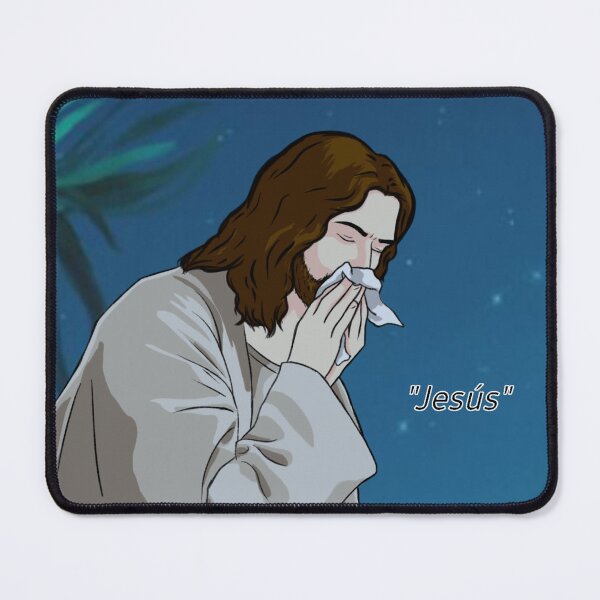 Item preview, "Jesús" sneezing Jesus designed and sold by Lyxvrt.