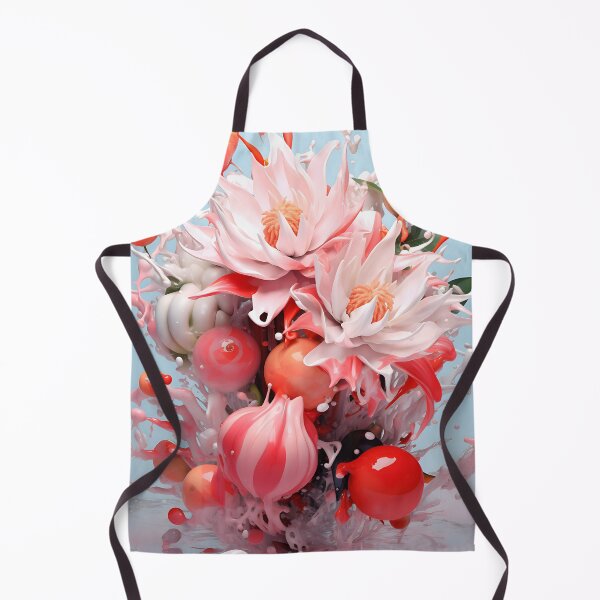 Item preview, Red flower glass sculpture - 3D render in pastel colors designed and sold by PoppinArtFox.