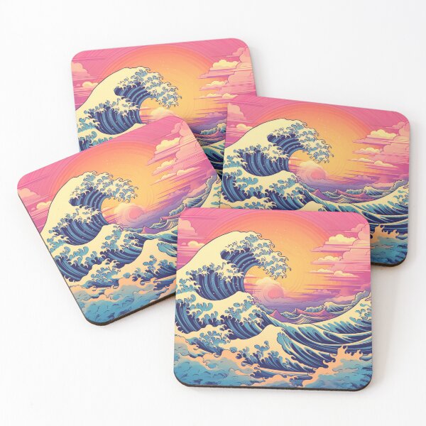 Item preview, The Great Wave Off Kanagawa Cyberpunk neon  designed and sold by zand-n-zive.