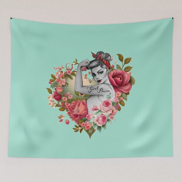 Item preview, Girl Power by Anne Cha Modern Rosie the Riveter designed and sold by Anne Chachignon.