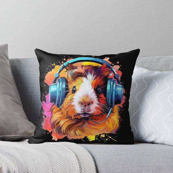 Item preview, Watercolor Headphones Funny Guinea Pig   designed and sold by ArtFromBeyond.