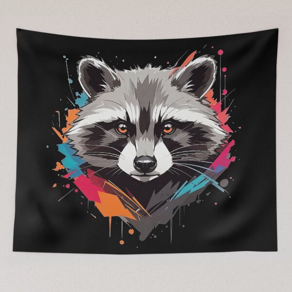 Item preview, Cute Colorful Racoon in Graffiti Style designed and sold by MindSmith.