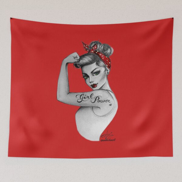 Item preview, Girl Power by Anne Cha Modern Rosie the Riveter designed and sold by Anne Chachignon.