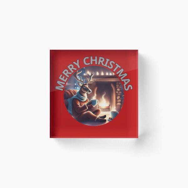 Item preview, Cozy Reindeer Hot Chocolate & Fireplace Magic designed and sold by ChicTrendz.