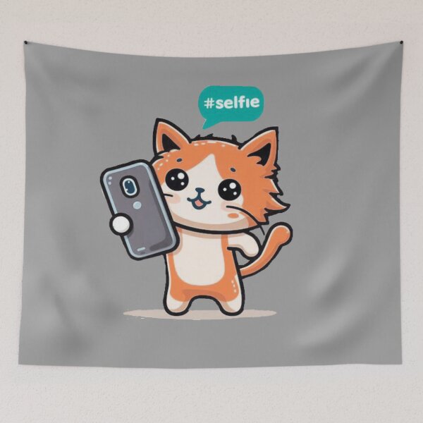 Item preview, Kawaii Cat Selfie designed and sold by Myra365Art.