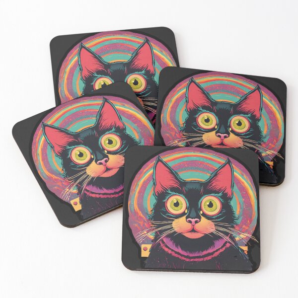Item preview, Psychedelic Black Cat  wide eyes designed and sold by Catophile.