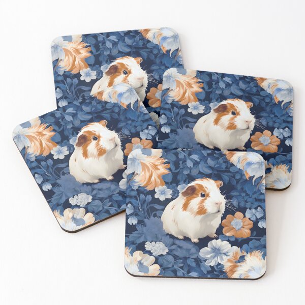 Item preview, Guinea Pig in Blue Blossom Bliss (large pattern) designed and sold by the-lamplighter.