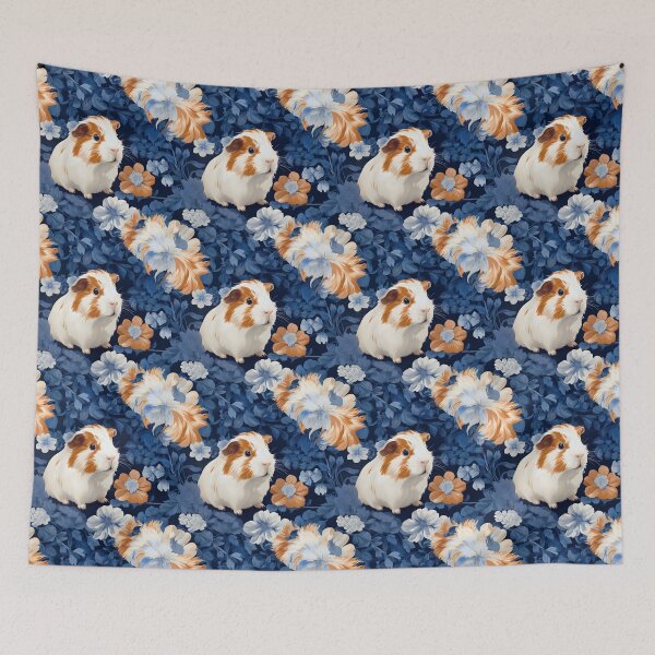Item preview, Guinea Pig in Blue Blossom Bliss (large pattern) designed and sold by the-lamplighter.