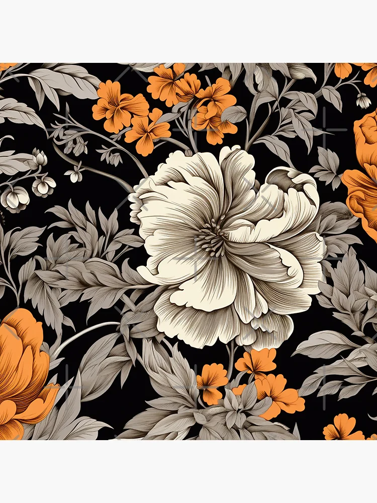 Thumbnail 4 of 4, Clock, Chintz Pattern designed and sold by SideSignal.