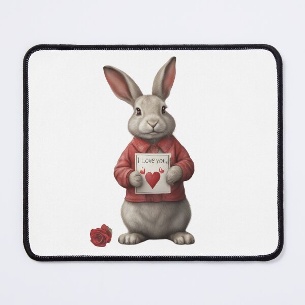 Item preview, Bugs Bunny Rabbit holding Red Pillow Lover Gift I Love You designed and sold by MrPanchoStore.