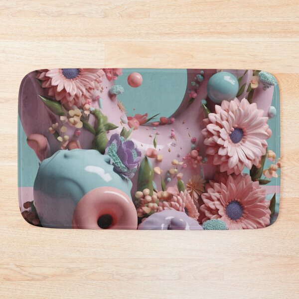 Item preview, Dreamy Floral Donut - 3D Render in Pastel Colors designed and sold by PoppinArtFox.