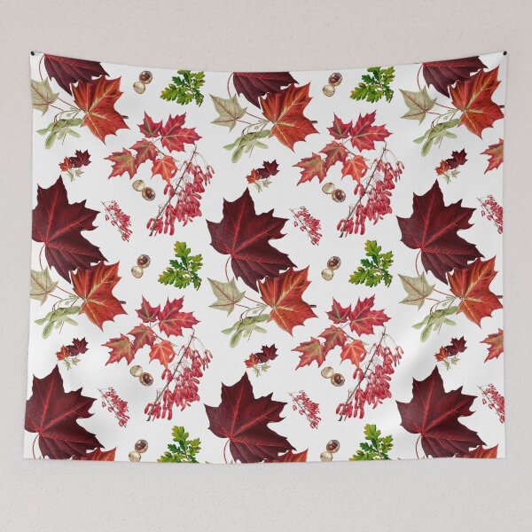 Item preview, Autumn Leaves Pattern on White seamless designed and sold by wolfer21.