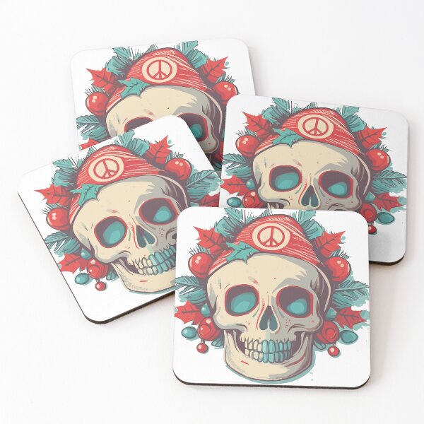 Item preview, Christmas Santa Skull Peace designed and sold by PrintSoulDesign.
