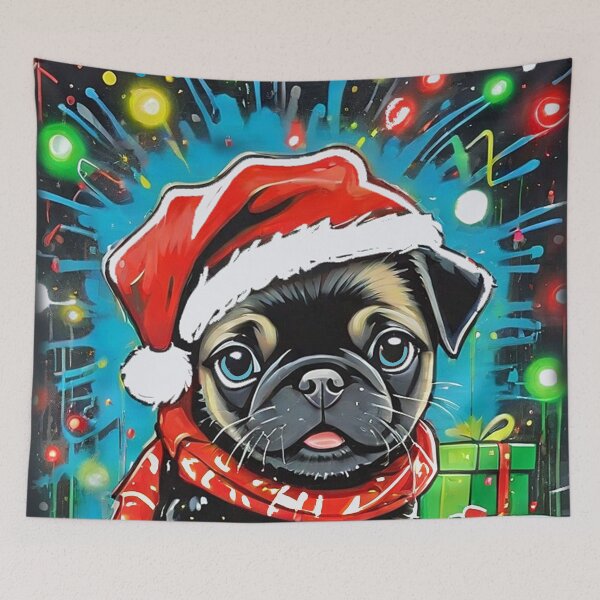 Item preview, Pug HAPPY HOLIDAYS 4 PUGGY HOLIDAYS designed and sold by RedBluffTraders.