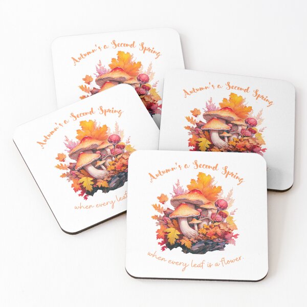 Item preview,  Witty Fall Quotes-Mushrom in fall colors- Autum is second spring- Theme for Fall and Thanksgiving designed and sold by mndesignworx.
