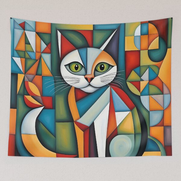 Item preview, A frightened cat in Cubism designed and sold by Serendipity2023.