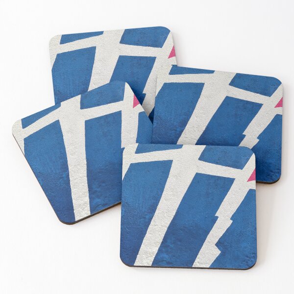 Item preview, Blue abstract lines and pink  designed and sold by Tropical Blood.
