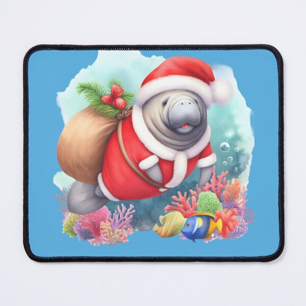 Item preview, Merry Manatee Santa Christmas - Celebrate with a Chubby Mermaid designed and sold by SandbarTees.