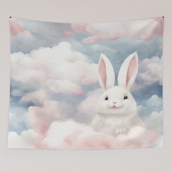 Item preview, A picture rabbit and clouds paint soft colors and colorful. designed and sold by MaiKaze.