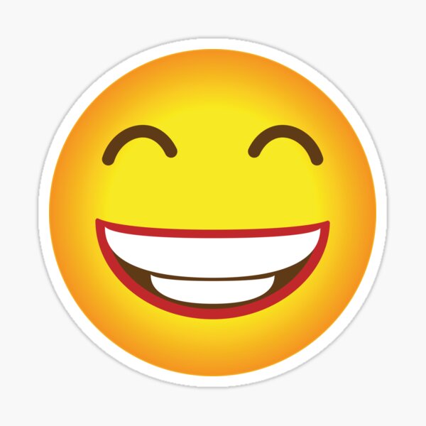 Emoji stickers laughing happy content lol funny cracking  Sticker for Sale  by Ambrose-lilly