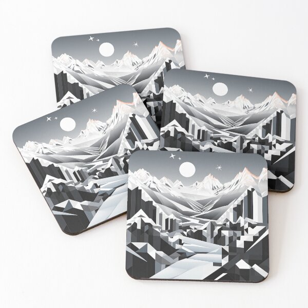 Item preview, Explore "Simplistic & Minimalistic Snowy Winter Alps" with Bauhaus Flair designed and sold by ArtificialGenes.