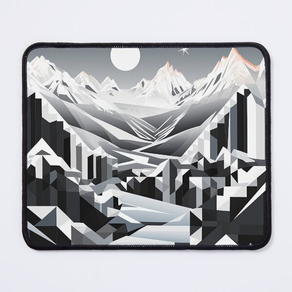 Item preview, Explore "Simplistic & Minimalistic Snowy Winter Alps" with Bauhaus Flair designed and sold by ArtificialGenes.