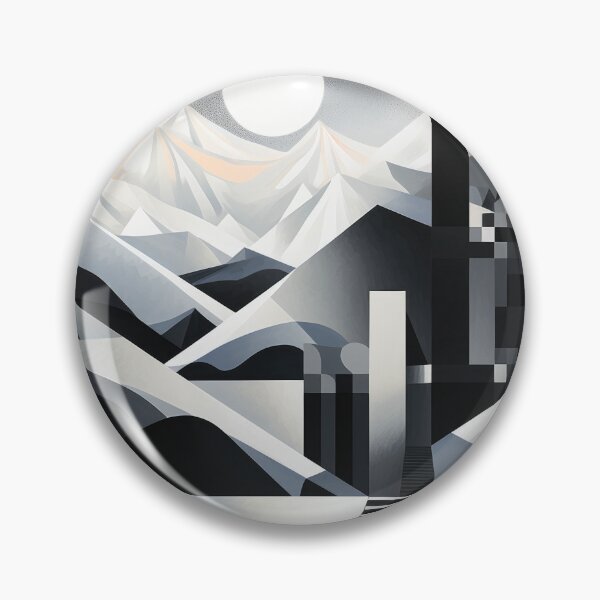 Item preview, Explore "Simplistic & Minimalistic Snowy Winter Alps" with Bauhaus Flair designed and sold by ArtificialGenes.