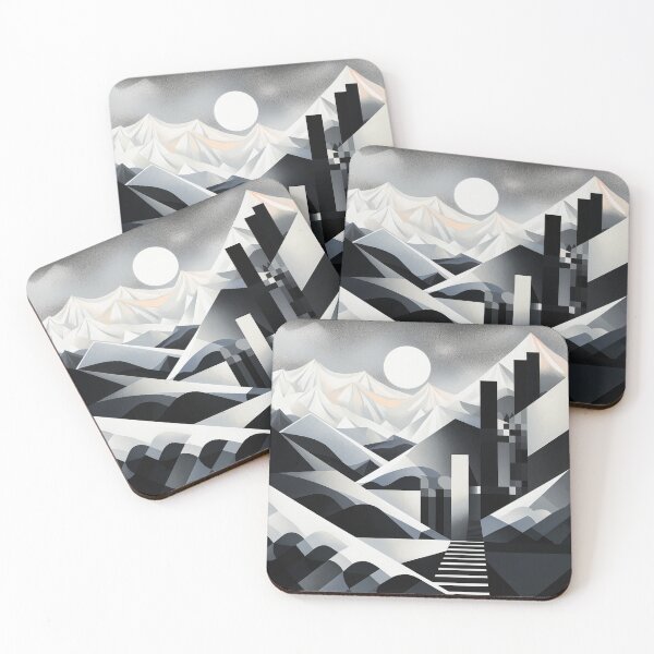 Item preview, Explore "Simplistic & Minimalistic Snowy Winter Alps" with Bauhaus Flair designed and sold by ArtificialGenes.