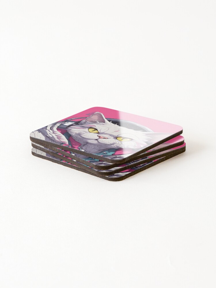 Thumbnail 4 of 5, Coasters (Set of 4), Meme Cats designed and sold by McodeStudio.